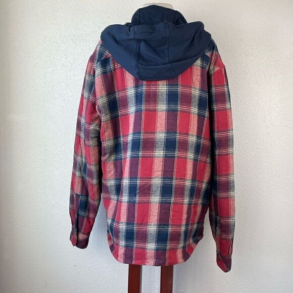 EUC Legendary Outfitters Mens Flannel Hooded Button Down Jacket Size XL - Picture 5 of 7